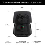 JoyJolt Character Stackable Star Wars Drinking Glasses - 8oz Darth Vader Glass Set of 2 with Head and Body - Fun Kitchen or Bar Glasses Sets for the Home - Star Wars Gift