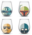 JoyJolt Star Wars™ Helmet Hues Tumblers Stemless Glasses. Set of 4 Large 19oz Glass Drinking Glasses, Wars Kitchen Gifts and, Collectibles for Adults, HH681