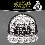 Disney mens Star Wars Embroidered Logo and Stormtrooper All Over Adjustable Snapback Baseball Hat with Flat Brim Black White One Size, Black, One Size US