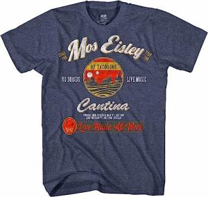 STAR WARS Mos Eisley Cantina Tatooine Men's Adult Graphic Tee T-Shirt (Navy Heather, XX-Large)