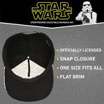 Disney mens Star Wars Embroidered Logo and Stormtrooper All Over Adjustable Snapback Baseball Hat with Flat Brim Black White One Size, Black, One Size US