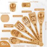 Star Gifts for Women,Home Decor,Kitchen Utensils Set,Wooden Cooking Spoons with Apron Oven Mitt Potholder for Fans,Best Birthday Wedding and Housewarming Christmas Presents 9 pcs