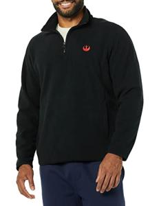 Amazon Essentials Disney | Marvel | Star Wars Men's Polar Fleece Quarter-Zip Mock Jackets, Star Wars Rebel Logo, Medium