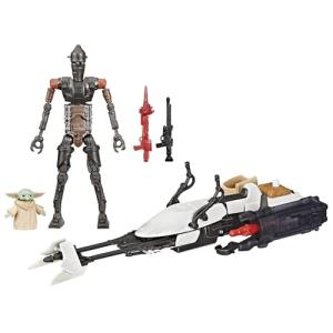 STAR WARS Epic World of Action IG-11 & Grogu Speeder Bike, 4-Inch Scale Action Figures & Vehicle, Toys for Boys & Girls Ages 4+
