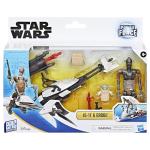 STAR WARS Epic World of Action IG-11 & Grogu Speeder Bike, 4-Inch Scale Action Figures & Vehicle, Toys for Boys & Girls Ages 4+