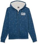 Amazon Essentials Disney | Marvel | Star Wars Men's Sherpa-Lined Full-Zip Hoodie Sweatshirts, Star Wars Logo Ships, Large