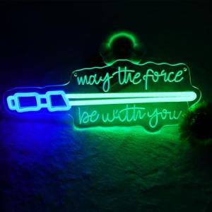Lightsaber Neon Sign Star May The Force Be With You Neon Sign Wars Usb Power LED Swords Light Wall Decor for Bedroom Living Room Best Gifts for Men Fans