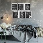 BigWig Prints: Star Wars Blueprints - Star Wars Poster, Starwars Wall Decor, Starwars Posters for Walls, Deathstar, Millennium Falcon, X Wing, Tie Fighter, AT-AT Gifts - Unframed Set of 6 (8x10)