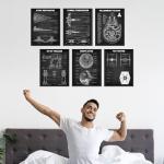 BigWig Prints: Star Wars Blueprints - Star Wars Poster, Starwars Wall Decor, Starwars Posters for Walls, Deathstar, Millennium Falcon, X Wing, Tie Fighter, AT-AT Gifts - Unframed Set of 6 (8x10)