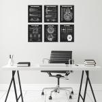 BigWig Prints: Star Wars Blueprints - Star Wars Poster, Starwars Wall Decor, Starwars Posters for Walls, Deathstar, Millennium Falcon, X Wing, Tie Fighter, AT-AT Gifts - Unframed Set of 6 (8x10)