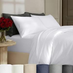 California Design Den 3 Pc White King Duvet Cover Set - Winner Good Housekeeping Best Bedding Awards 2025, 400 Thread Count Sateen, 100% Cotton Duvet Cover Set, Button Closure, Corner Ties - White