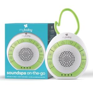 MyBaby Baby Sound Machine - White Noise Sound Machine for Baby, Travel, Nursery and On The Go - 4 Soothing Sounds, Integrated Clip, Small and Lightweight - Great for Baby Registry Gift