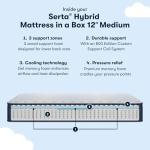 Serta Sleeptrue Medium 12" King Hybrid Mattress in a Box, Cooling, Breathable, and Pressure Relieving - 100 Night Trial, CertiPUR-US Certified and 10 Year Limited Warranty