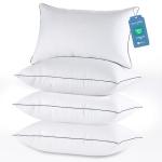 JOLLYVOGUE Bed Pillows Standard Size Set of 4, Cooling and Supportive Full Pillow 4 Pack with Down Alternative Filling for Side and Back Sleepers, Hotel Collection