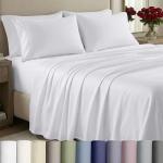 California Design Den White Queen Sheet Set Deep Pocket - 1000 Thread Count Sateen, Thick and Natural 100% Cotton Bedsheets, Durable Bedding Set - White