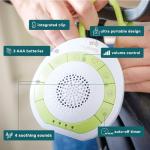 MyBaby Baby Sound Machine - White Noise Sound Machine for Baby, Travel, Nursery and On The Go - 4 Soothing Sounds, Integrated Clip, Small and Lightweight - Great for Baby Registry Gift