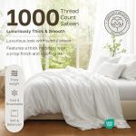 California Design Den White Queen Sheet Set Deep Pocket - 1000 Thread Count Sateen, Thick and Natural 100% Cotton Bedsheets, Durable Bedding Set - White