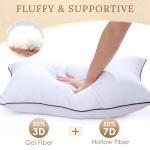 HUXMEYSON Pillows Queen Size Set of 4, Luxury Hotel Bed Pillows Set with Down Alternative Filling for Side and Back Sleepers