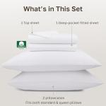 California Design Den White Queen Sheet Set Deep Pocket - 1000 Thread Count Sateen, Thick and Natural 100% Cotton Bedsheets, Durable Bedding Set - White