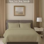 Sleeper Sofa Bed Sheet, 100% Cotton 400 Thread Count, 4 Piece Set, Deep Pocket Fitted Sheet, Soft Wrinkle Free & Breathable, Luxury Hotel Quality, Fits Up to 6 Inch Mattress (Queen, Beige)