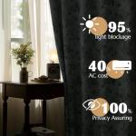 jinchan 95% Blackout Floral Curtains 84 Inches Long, Printed Flower Sage Green Blackout Curtain for Bedroom Rod Pocket Back Tab Blackout Curtains Thermal Insulated Window Drapes, 2 Panels