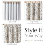 jinchan Blackout Linen Blend Curtain Floral Blackout Curtains for Living Room 84 Inch Length Black Printed with Lined Blackout Curtain for Bedroom Farmhouse Curtains Set 2 Panels