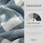 Elrene Home Fashions Farmhouse Living Grainger Buffalo-Check Blackout Window Curtain, Living Room and Bedroom Drape with Rod Pocket Tabs, 52" x 84", Chambray, 1 Panel