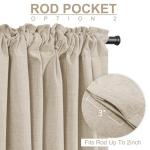 100% Blackout Shield Linen Blackout Curtains for Bedroom 108 Inches Long, Back Tab/Rod Pocket Living Room Drapes, Thermal Insulated Blackout Curtains 2 Panels Set, 50" W x 108" L, Oatmeal