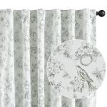 jinchan 95% Blackout Floral Curtains 84 Inches Long, Printed Flower Sage Green Blackout Curtain for Bedroom Rod Pocket Back Tab Blackout Curtains Thermal Insulated Window Drapes, 2 Panels