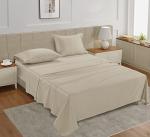 LANE LINEN 100% Cotton Twin Sheets – 450 Thread Count Sateen Sheets, Naturally Cooling & Soft, 15” Deep Pocket Fully Elasticized Fitted Sheet, Hotel Quality Bedding, Machine Washable, Ivory