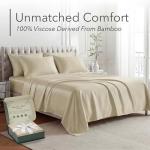 DECOLURE 100% Viscose Derived from Bamboo Sheets Queen Size - Luxury 6 Pc Naturally Cooling Sheets, Ultra Soft Bed Set - Deep 17" Pockets, Durable Double Stitching, Oeko Tex Standard (Creme)