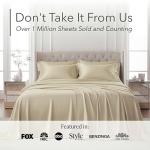 DECOLURE 100% Viscose Derived from Bamboo Sheets Queen Size - Luxury 6 Pc Naturally Cooling Sheets, Ultra Soft Bed Set - Deep 17" Pockets, Durable Double Stitching, Oeko Tex Standard (Creme)