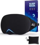 Mavogel Cotton Sleep Eye Mask - Updated Design Light Blocking with Adjustable Nose Bridge, Soft and Comfortable Night Eye Mask for Men Women, Eye Blinder for Shift Work, Includes Travel Pouch, Black