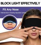 Mavogel Cotton Sleep Eye Mask - Updated Design Light Blocking with Adjustable Nose Bridge, Soft and Comfortable Night Eye Mask for Men Women, Eye Blinder for Shift Work, Includes Travel Pouch, Black