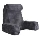 ENITYA 22" XL Back Pillow for Bed Sitting Up, Reading Pillow with Built-in Arms, Soft Back Support Chair, Ideal for Watching TV, Gaming, Nursing, Resting, Post Surgery, Dark Grey