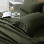 Andency King Size Sheets Set 4 Pieces, Dark Olive Green Super Soft Sheets for King Size Bed, Microfiber King Sheet, Deep Pocket Up to 16", Hotel Luxury Breathable & Cooling Bed Sheet Set