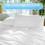 SONORO KATE 100% Egyptian Cotton Sheets Set - 1000 High Thread Count, Luxury 5-Star Hotel Sateen Bed Sheets, Soft, Breathable Long Staple Sheets, Fit up to 16" - 4 PC (White,King)