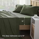 Andency King Size Sheets Set 4 Pieces, Dark Olive Green Super Soft Sheets for King Size Bed, Microfiber King Sheet, Deep Pocket Up to 16", Hotel Luxury Breathable & Cooling Bed Sheet Set