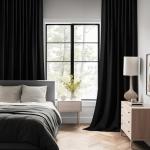 MIULEE Back Tab Blackout Curtains 120 Inch Long 2 Panels Set for Living Room Bedroom Privacy, Halloween Black Rod Pocket/Pinch Pleated Extra Long Thermal Insulated Room Darkening Light Blocking Drapes