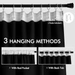 MIULEE Back Tab Blackout Curtains 120 Inch Long 2 Panels Set for Living Room Bedroom Privacy, Halloween Black Rod Pocket/Pinch Pleated Extra Long Thermal Insulated Room Darkening Light Blocking Drapes