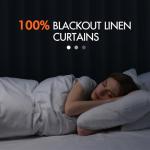 MIULEE 100% Blackout Curtains 84 Inch Long 2 Panels Set for Bedroom, Thick Faux Linen Black Out Curtain Room Darkening Back Tab Pleat Window Textured Drapes with Hooks for Living Room, Chambray Blue