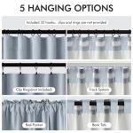 MIULEE 100% Blackout Curtains 84 Inch Long 2 Panels Set for Bedroom, Thick Faux Linen Black Out Curtain Room Darkening Back Tab Pleat Window Textured Drapes with Hooks for Living Room, Chambray Blue