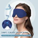 ZGGCD Sleep Mask for Side Sleeper, Light Blocking Sleeping Eye Mask for Women Men, 3D Contoured Cup Night Blindfold, Luxury Eye Cover Eyeshade with Adjustable Strap for Travel, Nap, Blue