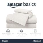 Amazon Basics Cotton Jersey 4-Piece Soft, Breathable, Wrinkle-Free Bed Sheet Set, Queen, Oatmeal, Solid