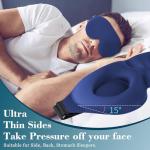 ZGGCD Sleep Mask for Side Sleeper, Light Blocking Sleeping Eye Mask for Women Men, 3D Contoured Cup Night Blindfold, Luxury Eye Cover Eyeshade with Adjustable Strap for Travel, Nap, Blue