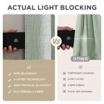 Joydeco Blackout Curtains for Bedroom - 96 Inch Long 100% Light Blocking 2 Panels Sage Green Drapes, Thermal Insulated Room Darkening Curtains, Linen Textured for Living Room, Rod Pocket & Back Tabs