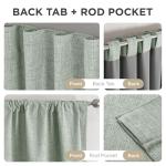 Joydeco Blackout Curtains for Bedroom - 96 Inch Long 100% Light Blocking 2 Panels Sage Green Drapes, Thermal Insulated Room Darkening Curtains, Linen Textured for Living Room, Rod Pocket & Back Tabs