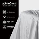 Beautyrest Luxury Goose Feathers Soft Pillows, 500 Thread Count Cover 20”x28”, Queen (Pack of 2), Supportive Fluffy Hotel Collection Bed Pillows for Side and Back Sleepers