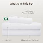 California Design Den Twin Sheets Set - Soft 400 Thread Count Sateen, Natural 100% Cotton Sheets, Deep Pockets with All Around Elastic for a Snug Fit, Durable Bedding Set - White