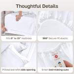 California Design Den Twin Sheets Set - Soft 400 Thread Count Sateen, Natural 100% Cotton Sheets, Deep Pockets with All Around Elastic for a Snug Fit, Durable Bedding Set - White